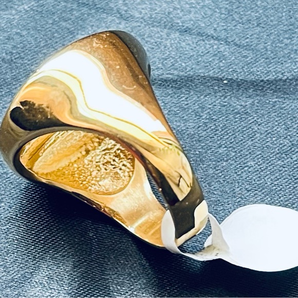 FASHION JEWERLY LUNETA RING WITH LINES FILLED WITH ZIRCONIA STAINLESS STEEL # 10 - Picture 7 of 7